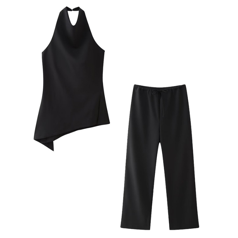 Chic Halter Top & Bukser Sæt