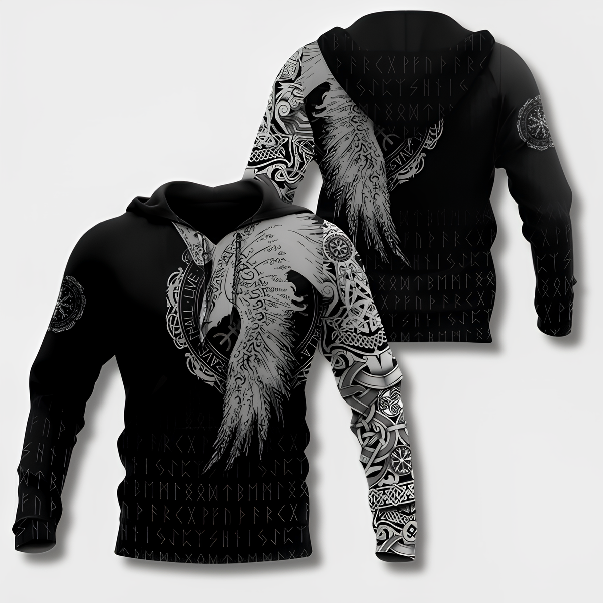 Variant image for Hoodies Mænd Viking Stil Hættetrøje 100% Bomuld-25