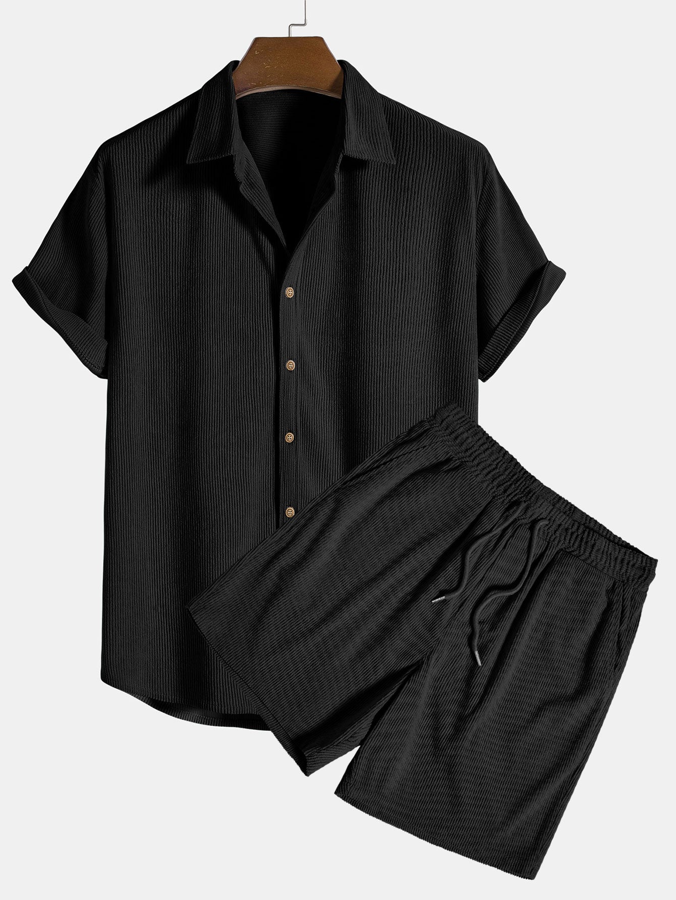 Herre Corduroy Sæt Trendy Design Blødt Materiale