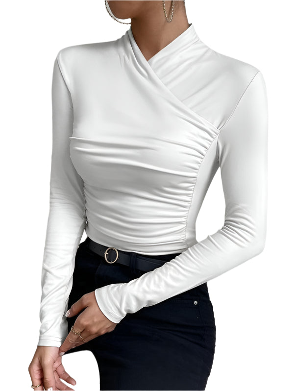 Kvinders Longsleeve Top Minimalistisk Bomuldsblanding