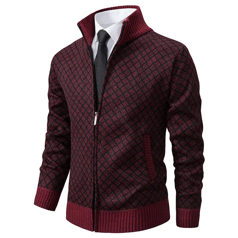 Variant image for Herre Cardigan Jacquard Blød Stof til Mænd-17