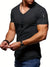 Herre T Shirt V-Hals Casual Letvægts 100% Bomuld Hvid T Shirt Mænd-1