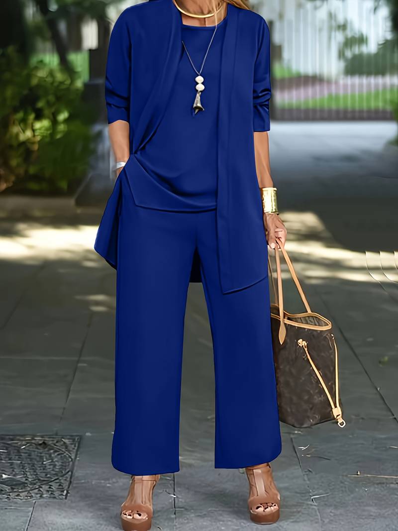 Variant image for Kvinders Casual Sæt Cardigan og Lange Bukser 100% Bomuld-35