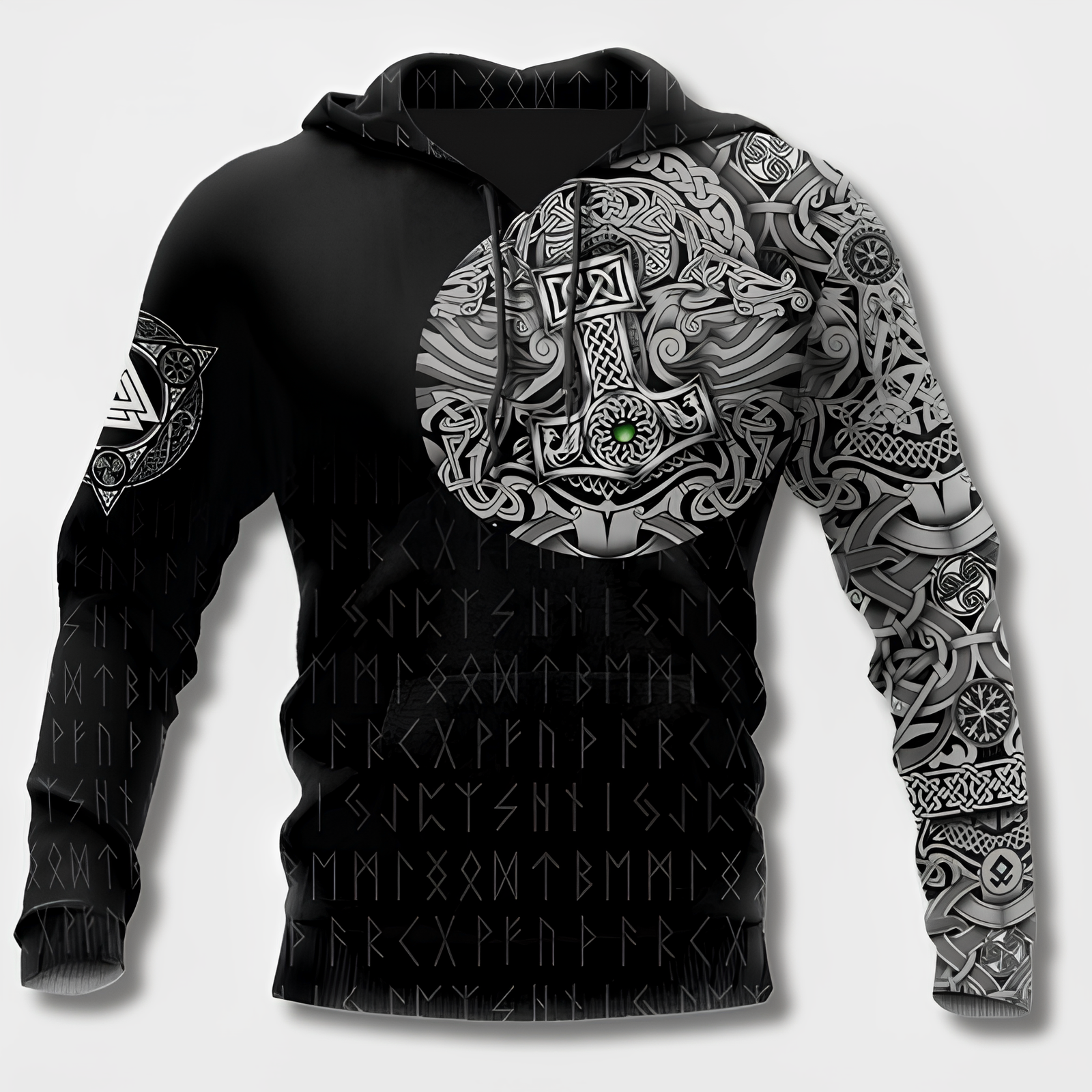 Variant image for Hoodies Mænd Viking Stil Hættetrøje 100% Bomuld-33