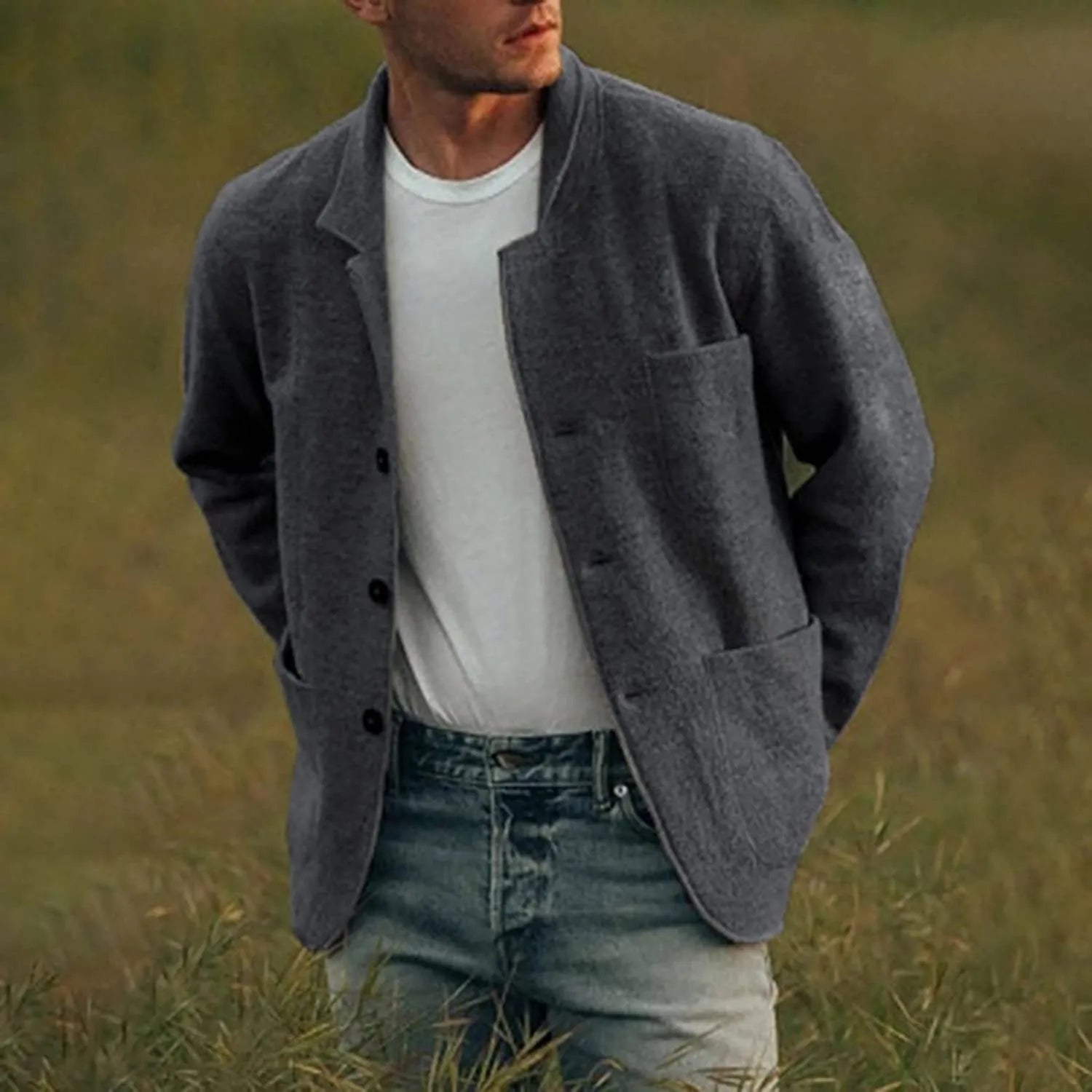 Herre Blazer Casual Komfortabelt Design