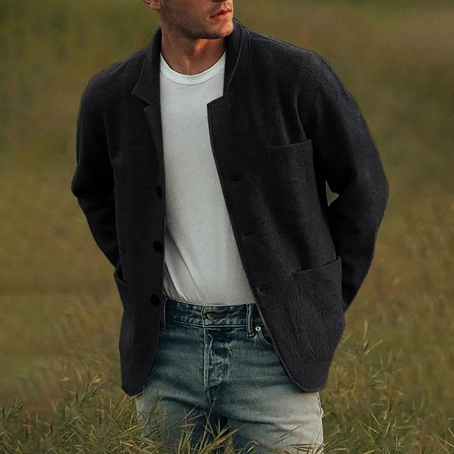 Herre Blazer Casual Komfortabelt Design