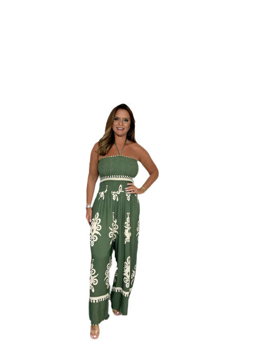 Kvinders Halter Jumpsuit Elegant Polyester-1