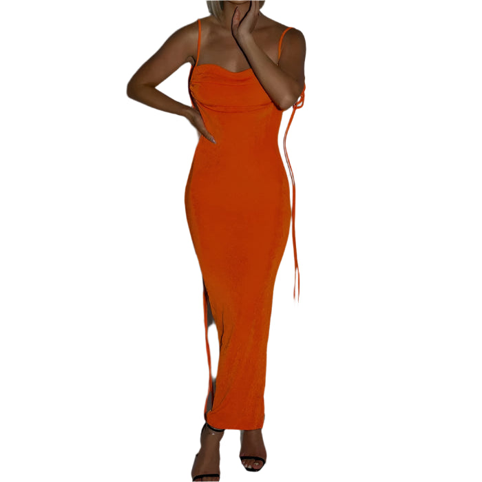 Kvinders Maxikjole Sort Rygfri Polyester Elegant til Bryllup-1