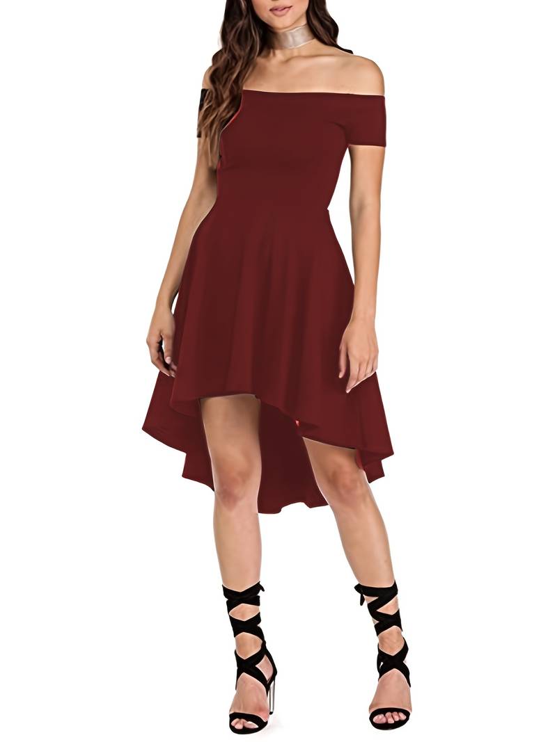 Festkjoler til Damer Off-the-Shoulder Elegant Silhuet Polyester 5