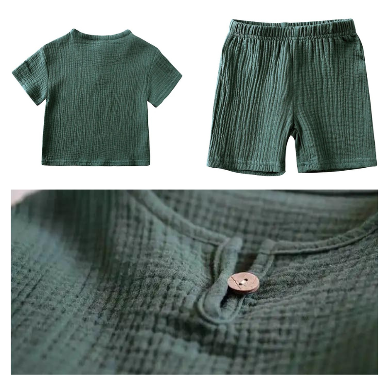 Åndbart T-shirt-shorts-sæt til børn
