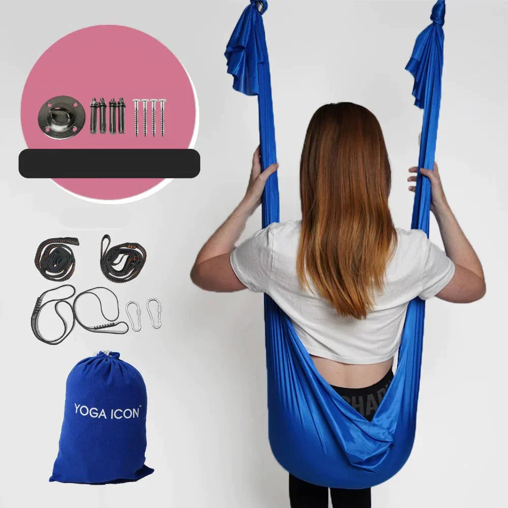 Variant image for Aerial Yoga Hængematte Blå Justerbar Polyester-3