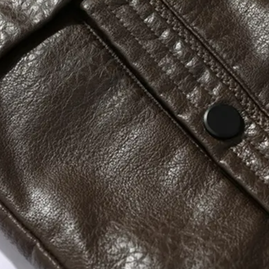 Herre Læderjakke Tidløs Stil Skindjakke-6