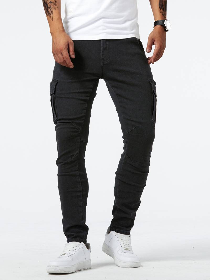 Herre Cargo Bukser Slim Fit 100% Bomuld Moderne Stil-6