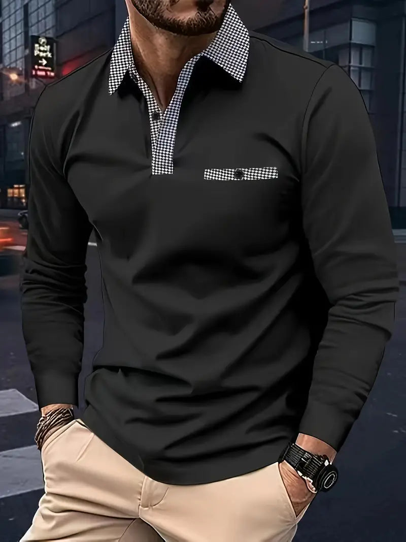 Variant image for Langærmet Poloshirt til Mænd Klassisk Design 100% Bomuld-28