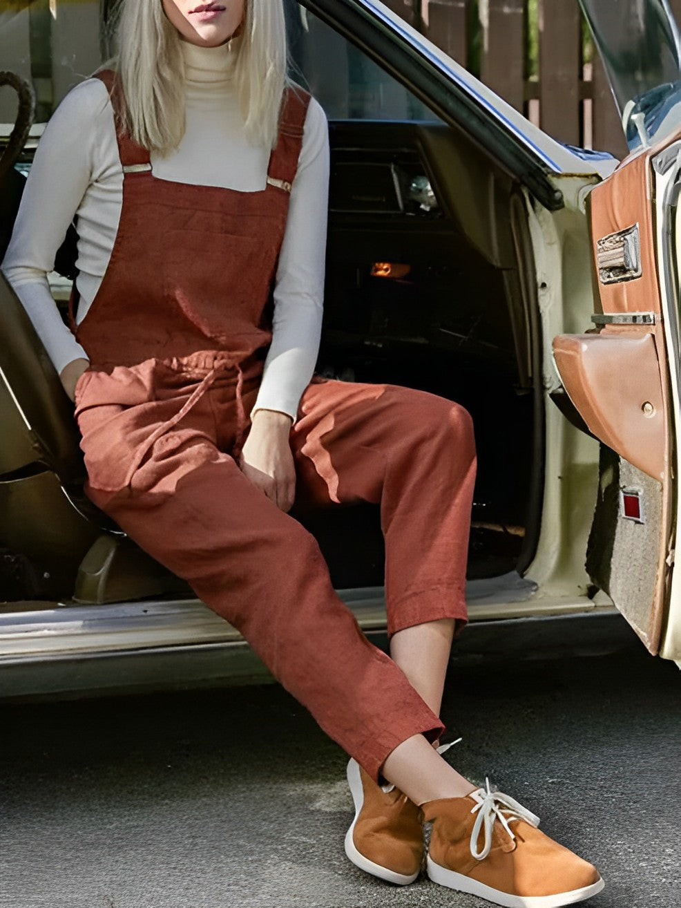 Damernes Sommer Jumpsuit ærmeløs i Let Bomuld 2