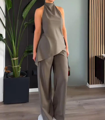 Chic Halter Top & Bukser Sæt