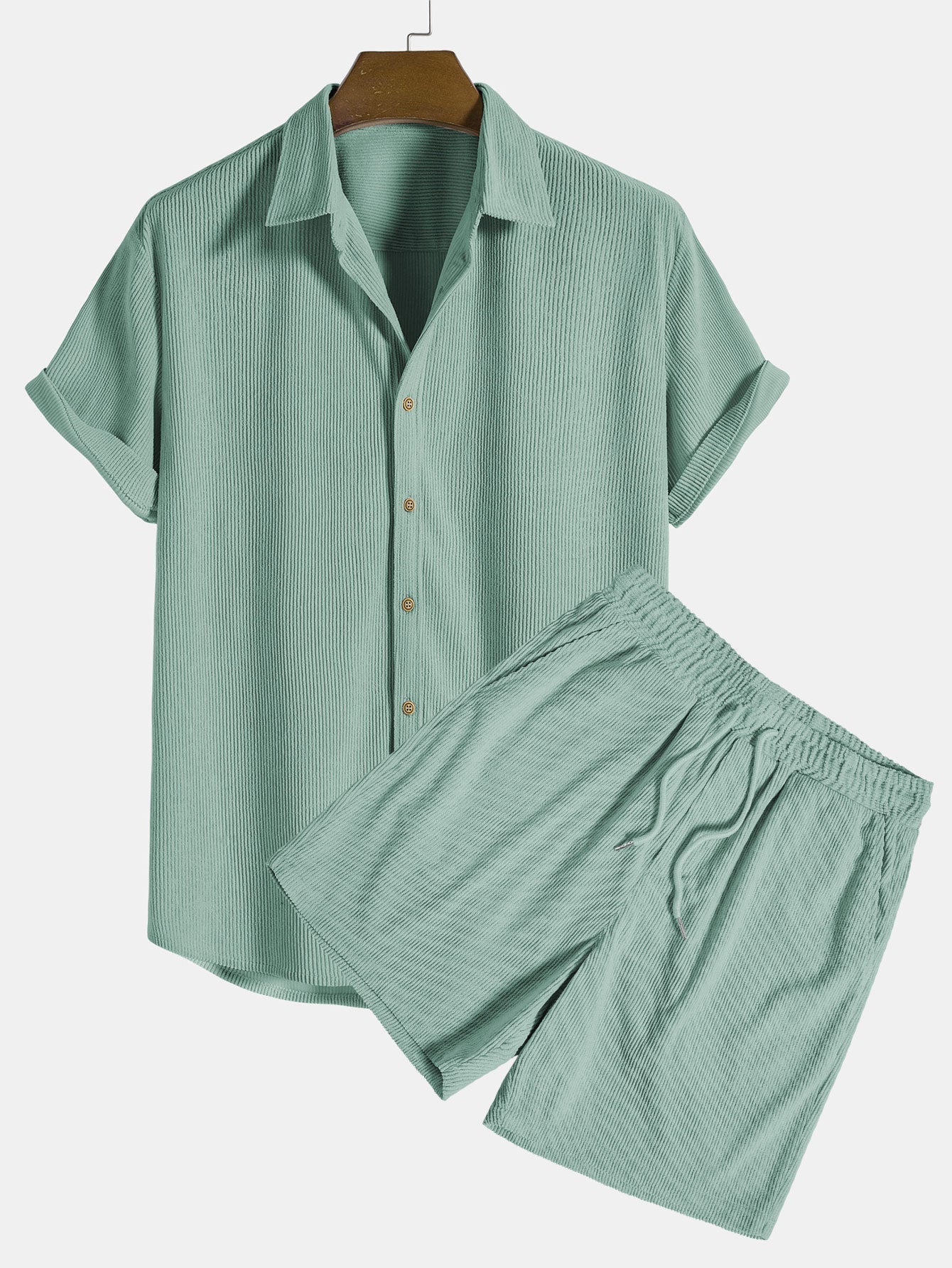 Herre Corduroy Sæt Trendy Design Blødt Materiale