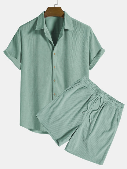 Herre Corduroy Sæt Trendy Design Blødt Materiale