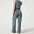 Kvinder Jumpsuit Sort Elegant Letvægtsstof-5