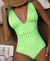 Variant image for Badedragt Dame Stribet Figurformende Komfortabelt Materiale Plus Size-49