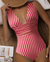 Badedragt Dame Stribet Figurformende Komfortabelt Materiale Plus Size-6