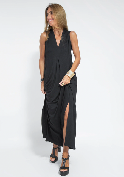 Kvinders Lang Kjole og Vest Elegant Let Stof-3