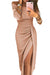 Kvinders Lang Kjole Off-Shoulder Satin Elegant Flatterende Snit-1