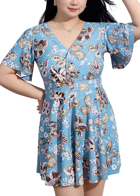 Badetøj Dame Kjole med Trusser Til Plus Size 0
