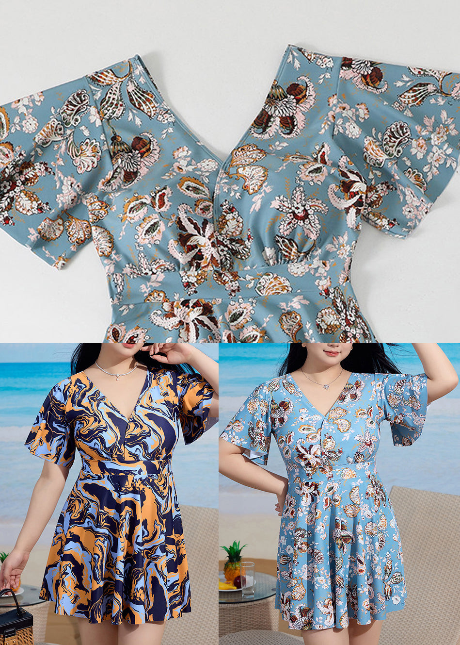 Badetøj Dame Kjole med Trusser Til Plus Size 4