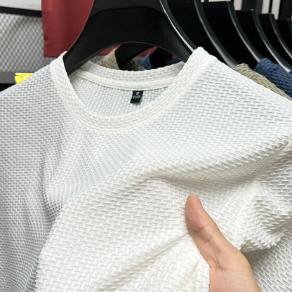 Herre T Shirt Korte Ærmer Åndbart Mesh Trænings T Shirt-3