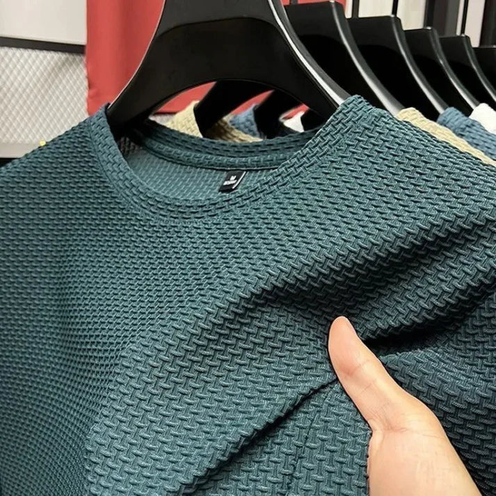 Herre T Shirt Korte Ærmer Åndbart Mesh Trænings T Shirt-4