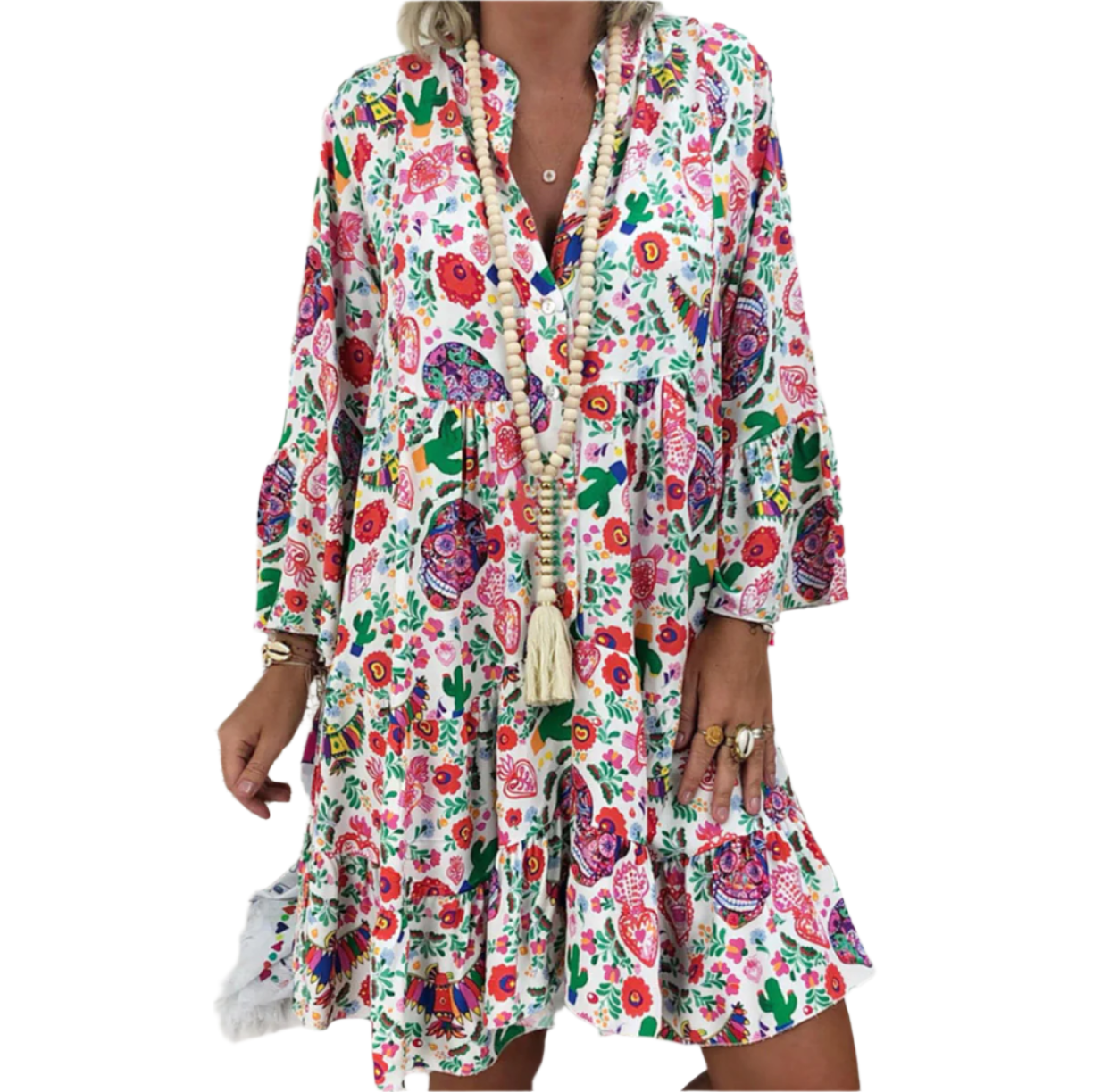 Kvinders Kjole Moderne Design 100% Polyester-1