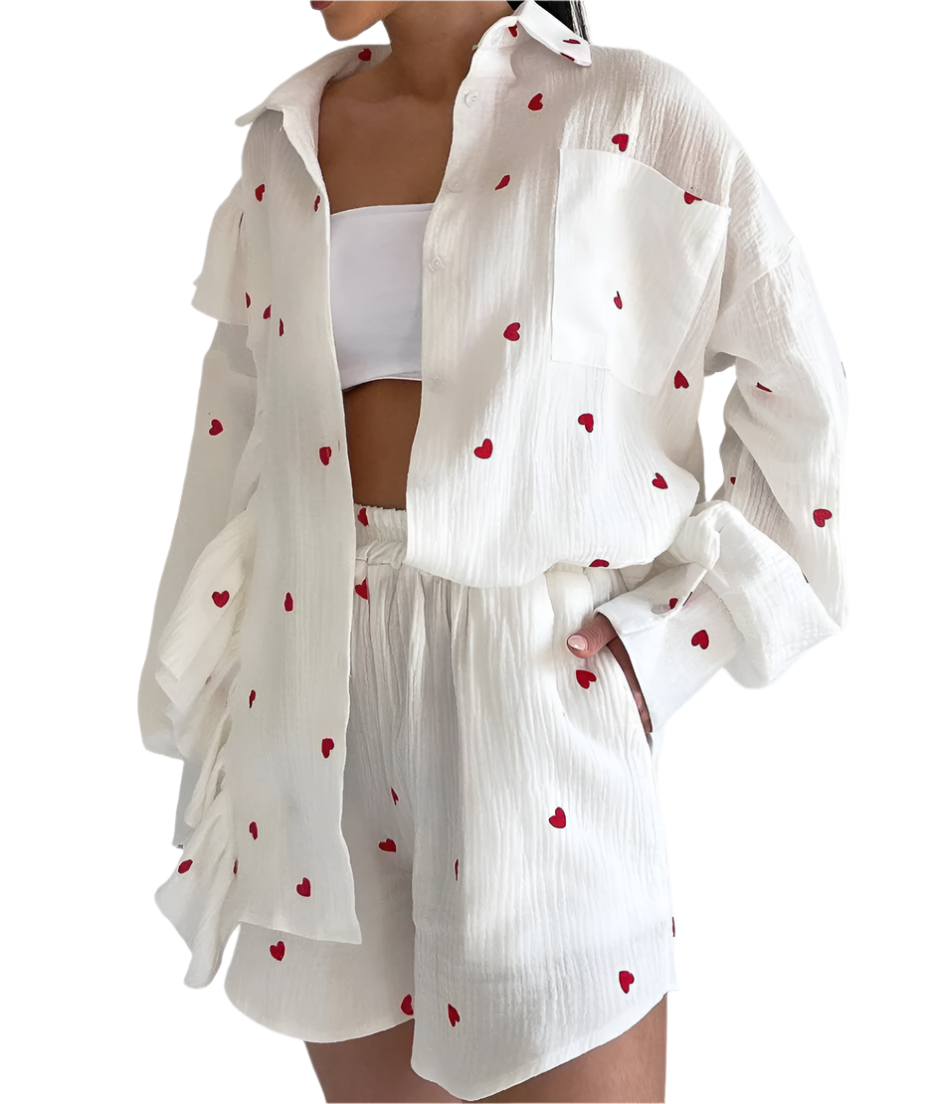 Herre Sæt T-shirt og Shorts Moderne 100% Bomuld-1