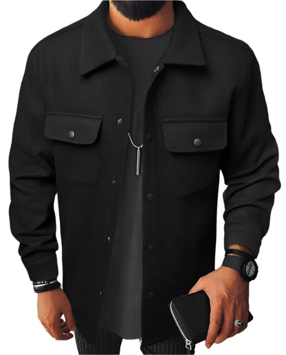 Herre Shirt Varm Uld Moderne Snit-1