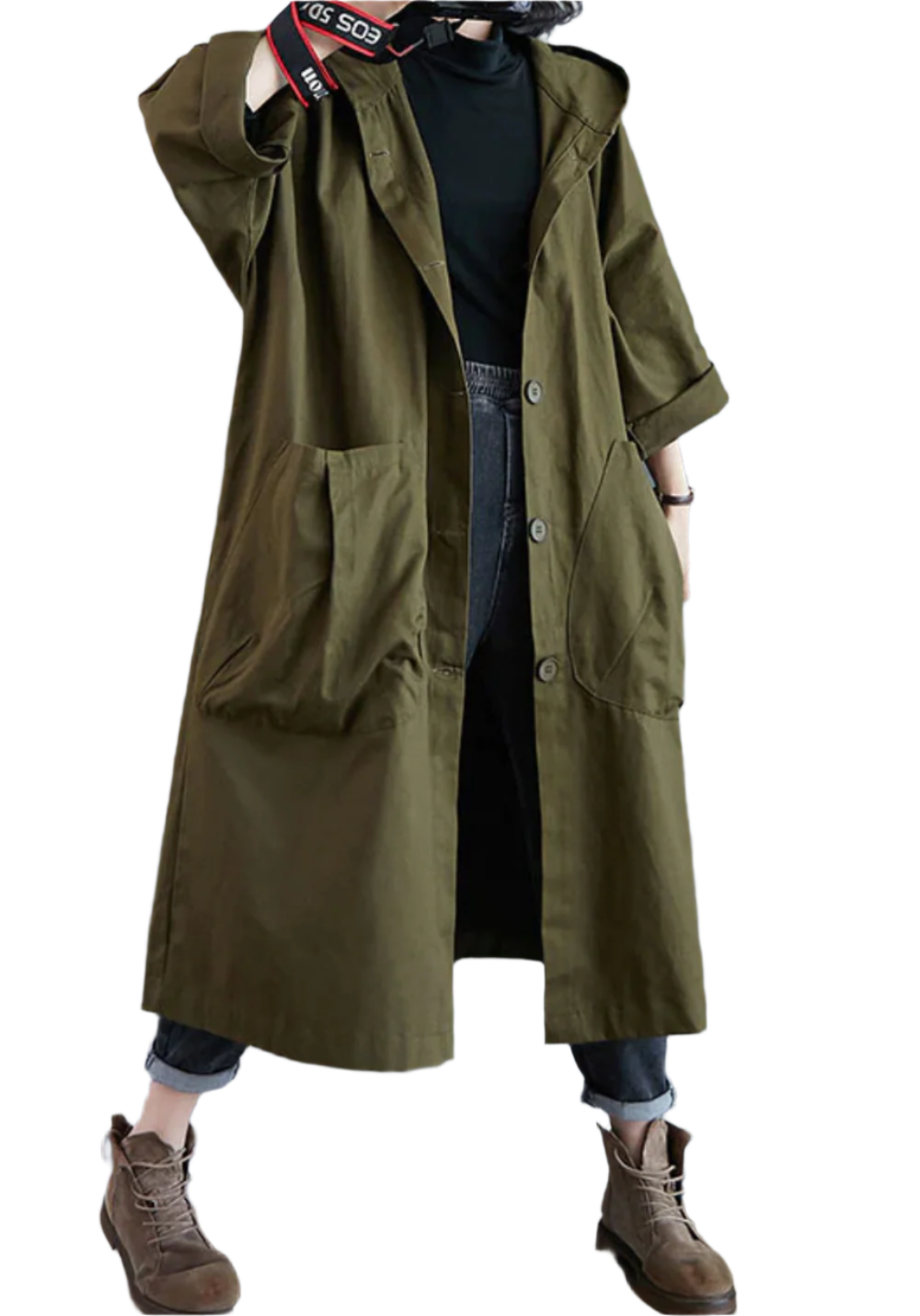 Kvinders Lang Jakke Moderne Højkvalitets Stof-1