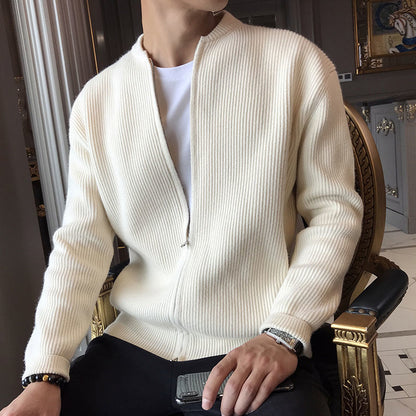 Cardigan Til Mænd Med Lynlås Klassisk Ribdesign 1