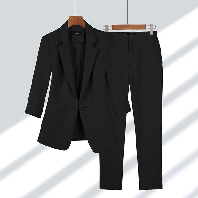 Variant image for Dame Blazer Sæt Elegant Design Skræddersyet Polyester Viskose-9