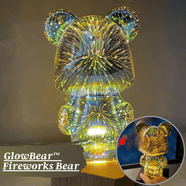 Børns Lampe Multifarvet 3D Effekt Plast Teddybjørn-2