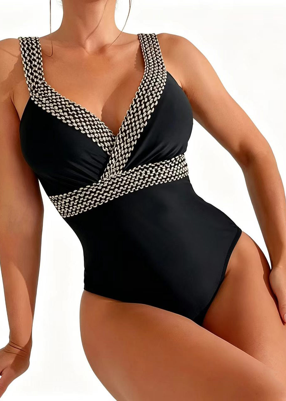 Dame Badetøj Bodysuit Boho Stil med Patchwork Design 3