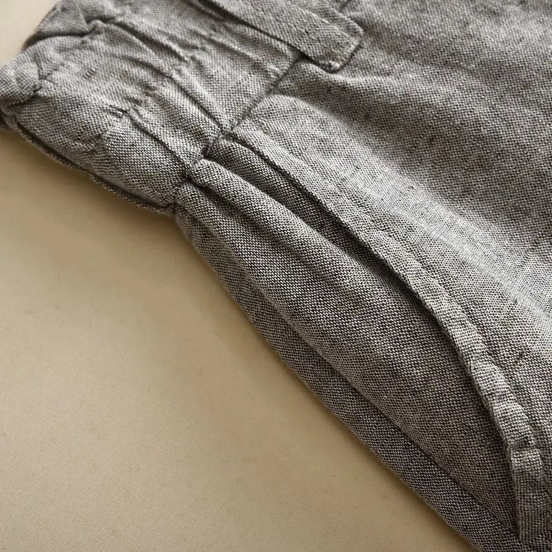 Dame Baggy Bukser Høj Talje Elastisk Bredbenet 4