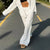 Dame Baggy Bukser Høj Talje Linned Casual Streetwear 1