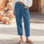 Dame Baggy Bukser Oversize Linned Med Lommer 2
