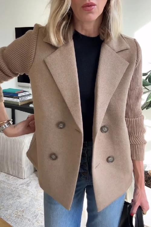 Dame Blazer Strikket Business Stil Moderne Design 5