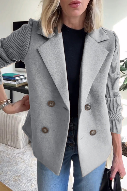 Dame Blazer Strikket Business Stil Moderne Design 8