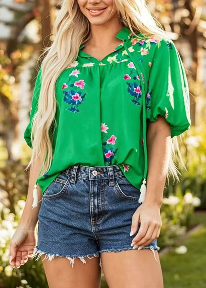 Dame Bluse Boho V-hals med Kvaster til Sommerbrug 2