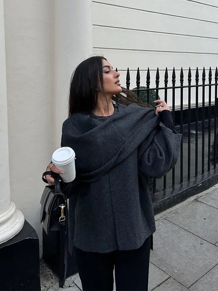 Dame Cape Coat Draperet 5