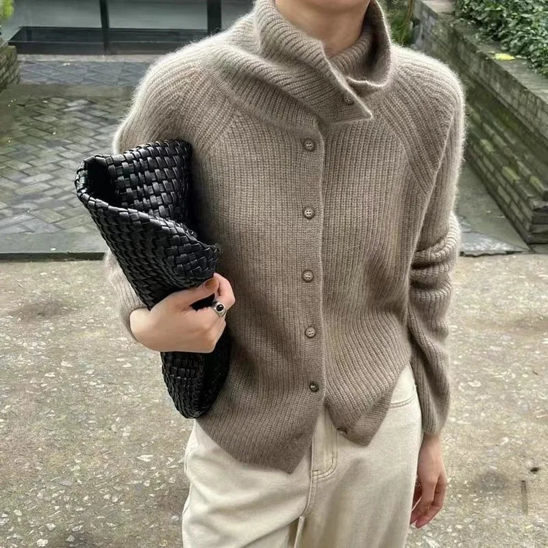 Dame Cardigan Løs Stil 1