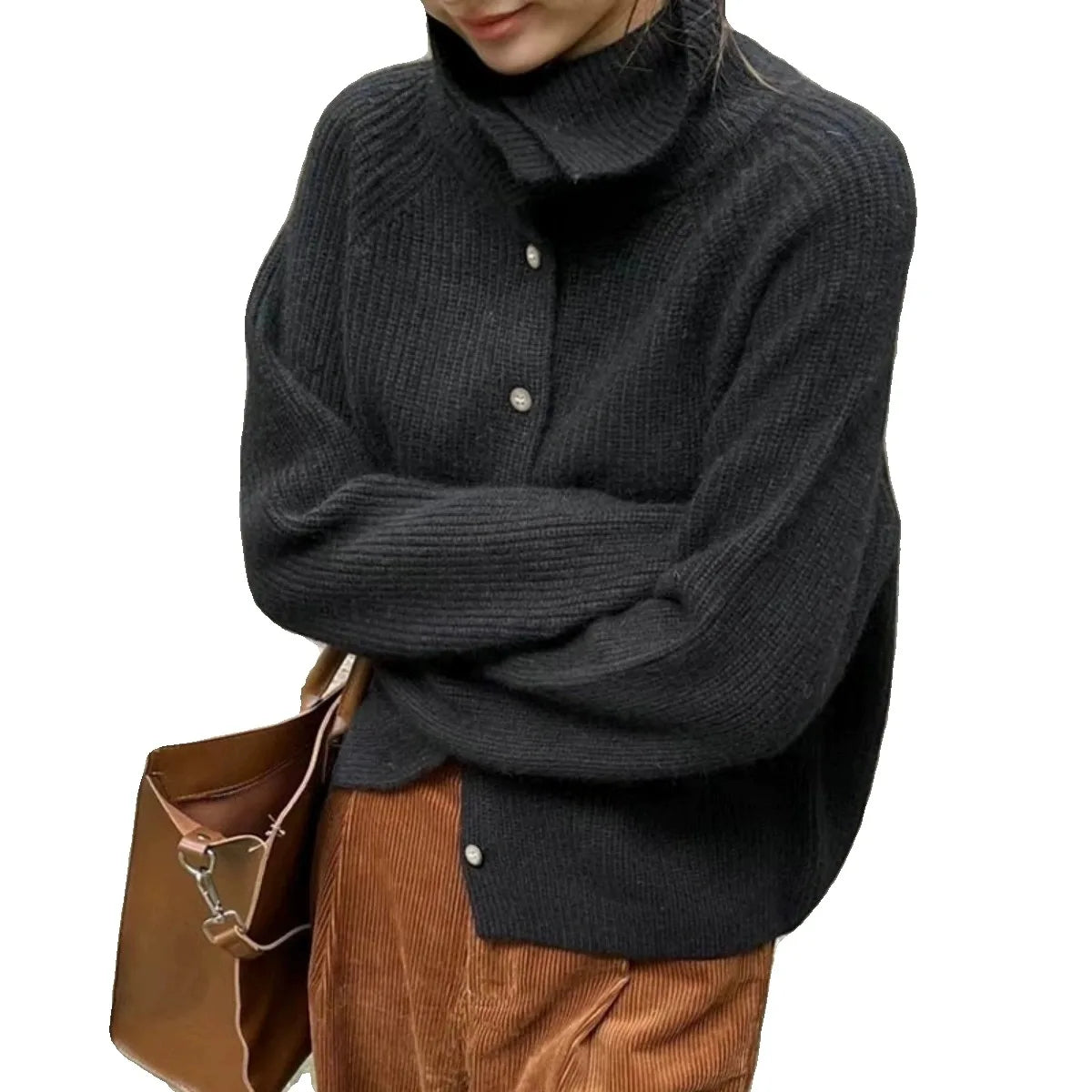 Dame Cardigan Løs Stil 4
