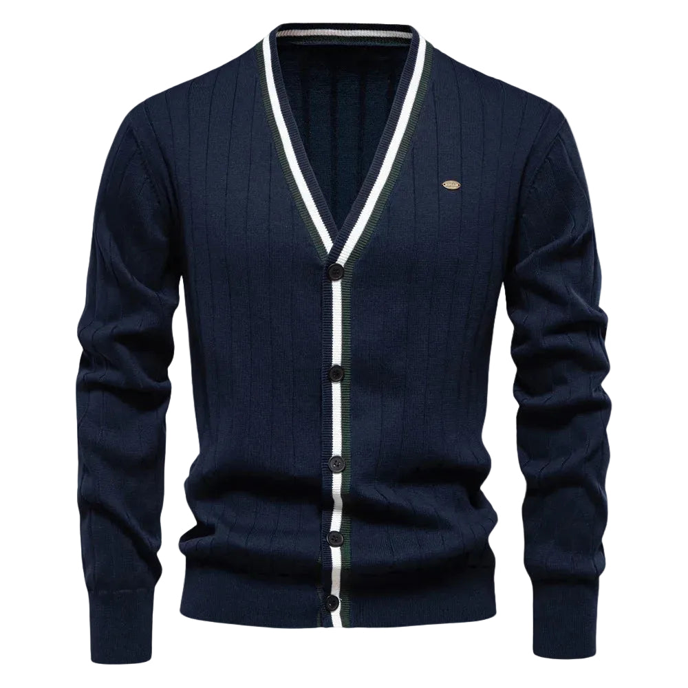 Dame Cardigan V-Hals Med Enkeltradet Lukning 3