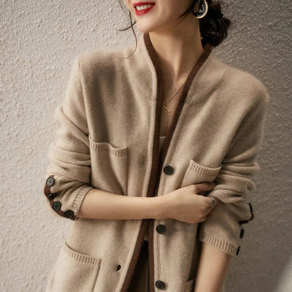Dame Cardigan med Draperet Design 2
